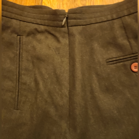 Talbots Petites Made In Italy Army Green Wool Skirt Fully Lined Size 6 Stretch - Picture 7 of 11